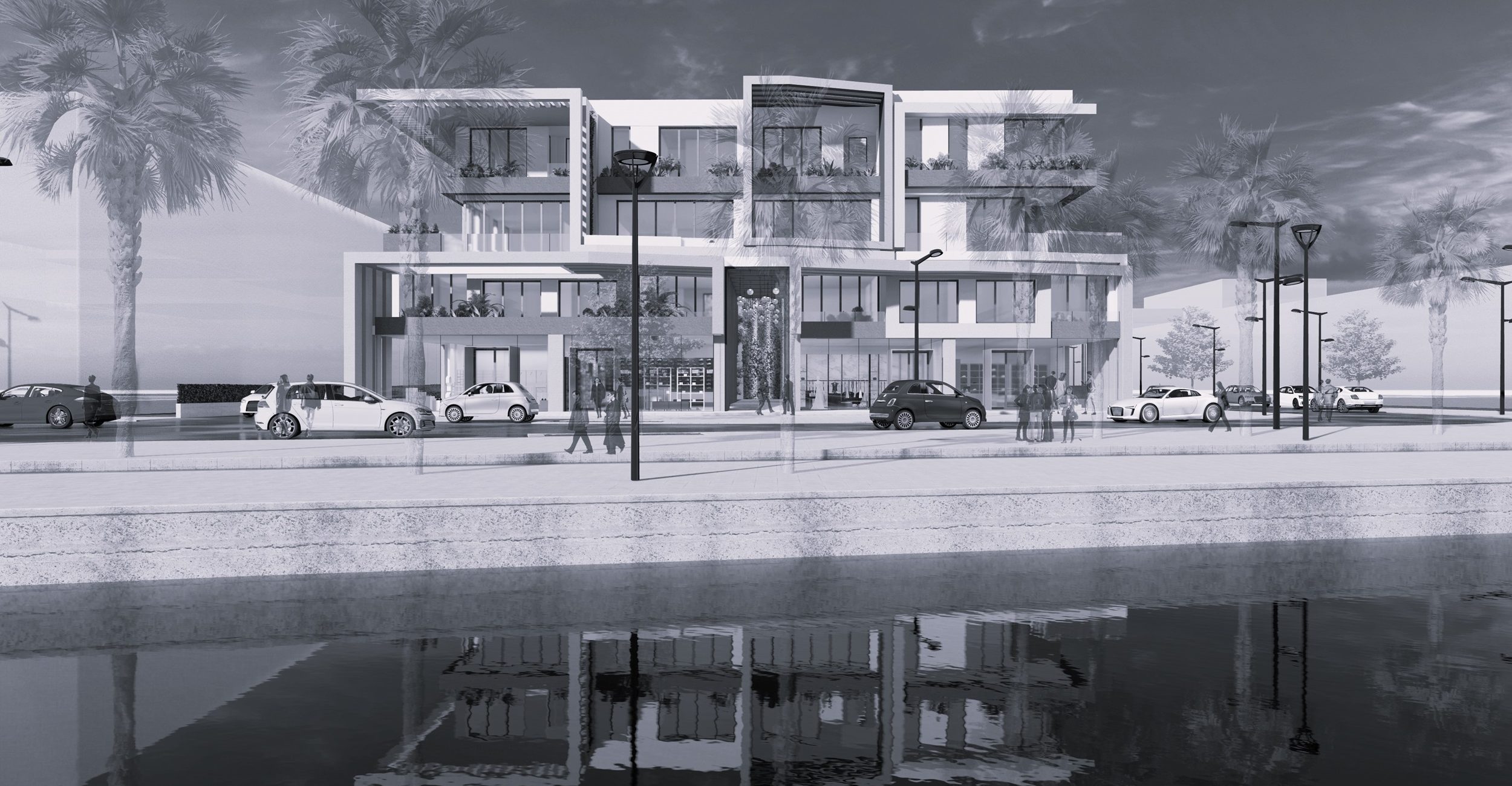 PG-immeuble-habitation-commerce-les perles du lac-r+3-stke-competition-D29-reflexion eau